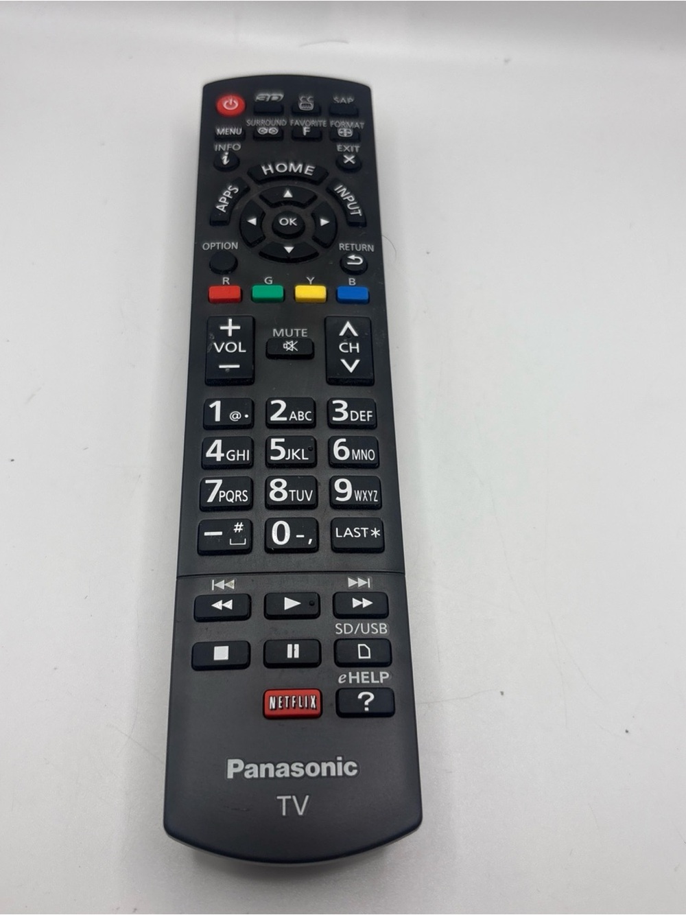 OEM Genuine Panasonic N2QAYB000837TV Remote Control Tested NO BATTERIES
